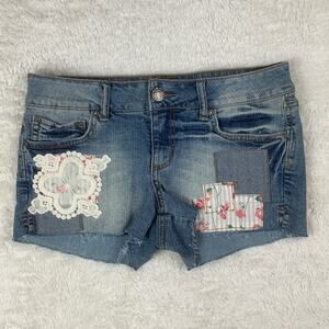 Grane Supergirl Patchwork and crochet denim shorts, size 7